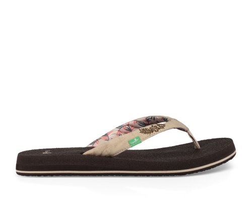 Sanuk Womens Yoga Paradise 2 Chocolate / Beige Flip Flops | OTLRSX371